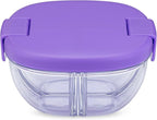 Yumbox Snack Bowl, Leakproof 3 Compartments, Removable Lid, Microwave, Dishwasher Safe, Kids Snacks, Granola Bowl, Snacks for school, work, travel (Hazy Purple)
