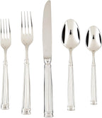 FORTESSA Doria 18/10 Stainless Steel Flatware, 5 Piece Place Setting With Table Knife, Forks and Spoons (Service For 1), Dishwasher Safe, Polished