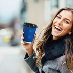 100 Pack Coffee Cups with Lids 16 oz, Disposable Insulated Ripple Wall To Go Paper Coffee Cups for Hot/Cold Drinks Office Home Shop Event (Navy)