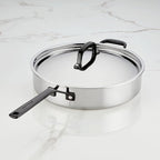KitchenAid 5-Ply Clad Stainless Steel Stainless Steel Induction Saute Pan with Lid, 5 Quart - Polished Stainless Steel