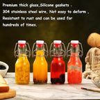12 Pack 4 oz Swing Top Glass Bottles,Flip Top Glass bottles with airtight Caps for Home Brewing Beer,Kombucha,2nd Fermentation,Kefir,Beverages,Soda,Oils,Vinegar,Limoncello,Vanilla extract