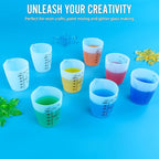 10Pcs Silicone Resin Mixing Measuring Cups 100ml for Resin Supplies, Easy-to-read Black Marks, Non-stick Reusable Silicone Pouring Cups for Epoxy Mixing