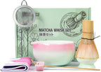 Matcha Whisk Bowl Set, 7PCS All-in-One Japanese Tea Set Includes Matcha Bowl with Spout, Bamboo Whisk (Chasen) with Stand, Scoop, Sifter, Complete Kit for Ceremony, Gift for Matcha Tea Lovers
