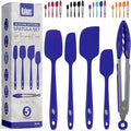 Kaluns Silicone Spatula Set, 4 Rubber Spatulas 600°F Heat Resistant, Nonstick Seamless Design with Stainless Steel Core, Dishwasher Safe, BPA free, Bonus Tongs Included