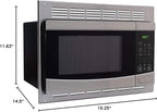 RV Stainless Steel Microwave Oven with Turntable - 1.0 Cu. Ft. Capacity | Includes Trim Kit for Easy Installation & Stylish Finish
