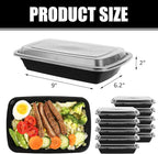 50 PACK, 24 oz. Meal Prep Containers, Extra Large & Thick Food Storage Containers with Lids - BPA Free Stackable Microwavable & Dishwasher Safe, Travel, To Go, Bento Box (50, Rectangle - 28 oz.)