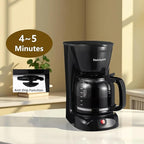 12 Cup Drip Coffee Maker, Coffee Pot Machine Permanent Coffee Filter,1.8L Glass Carafe Electric Coffee Maker,950W Black