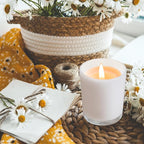 10 OZ Thick Candle Jars for Making Candles 15 Pcs, Empty Jars with Wood Lids for Candle Making, Sample Container, White