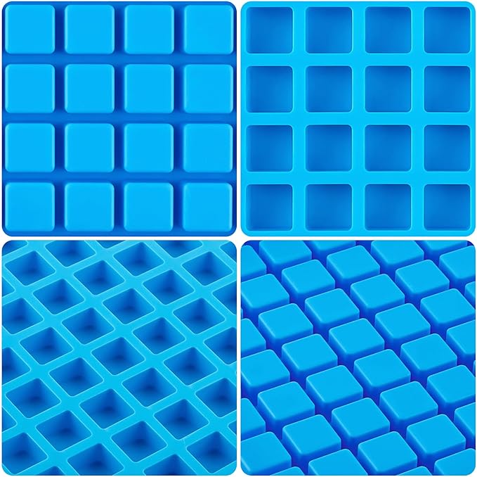 JOERSH Square Candy Molds Silicone Molds for Hard Candy, Gummy, Caramels, Chocolate, Ganache, Ice Cubes, 252 Cavity