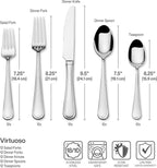 Mikasa, Virtuoso Flatware Service for 12, 65 Piece Set, 18/10 Stainless Steel, Silverware Set with Serving Utensils
