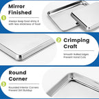 12 Pack Stainless Steel Baking Sheet Pans, 9" L × 7" W × 1" H Cookie Sheets for Toaster Oven, Rust-Resistant, Dishwasher Safe