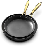 imarku Cast Iron Skillets, Non Stick Frying Pans 2Pcs - 10 inch & 12 Inch Frying Pan Set, Long Lasting Frying Pans Nonstick, Professional Nonstick Frying Pan Easy Clean, Christmas Gifts for Women Men