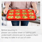 12 Cups Silicone Muffin Pan - Regular Size Cupcake Pan Muffin Tin for Baking Nonstick Food Grade