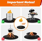 48" Heavy-Duty Fire Pit Mat for Solo Stove Bonfire: Round Fireproof Under Grill Mat Heat Insulated Indoor Fireplace Pad Protector for Decks, Patios, Grass, BBQ Smoker, Reusable Oil-Proof & Waterproof