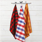 Urban Villa Cloth Napkins 100% Cotton Dinner Napkins Highly Absorbent 20x20 Inches (Set of 12) Multi Color Buffalo Checks Reusable Washable Soft Durable Premium Napkins Ideal for Home Wedding Parties