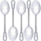 Super Strong, Ergonomic 11 in Serving Spoon 5 Pk. Big, Slotted Stainless Steel Spoons for Cooking, Baking and Basting. Best Kitchen Flatware for Buffet and Banquet Service in Restaurants and Homes