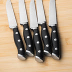 Alata 8-Piece Steak Knives Set, 4.7 Inch with Serrated Edge Razor-Sharp Dinner Knives, Full-Tang Construction, Dishwasher Safe