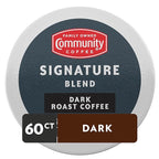 Community Coffee Signature Blend 60 Count Coffee Pods, Dark Roast, Compatible with Keurig 2.0 K-Cup Brewers, Box of 60 Pods