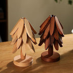 Natural Wood Tree Trivet Set, 𝐍atural Tree Trivet Set - 4 Wooden Trivets,4 Wooden 𝐓rivets & 1 Stand Like a Christmas Trees,for Hot Dish,Pot,Bowl,Teapot,Hot Pot Sets (Natural Wood 3 Trivets,2set)