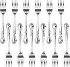 New Star Foodservice 58666 Rose Pattern, 18/0 Stainless Steel, Salad Fork, 6.2-Inch, Set of 12