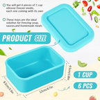 6 Packs 1 Cup Silicone Soup Freezer Molds with Lid Silicone Soup Freezer Trays Rectangle Reusable Food Preserving Tray Freezing Sauces Stews(Lake Blue)