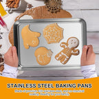 12PCS Stainless Steel 1/8 Sheet Pan, Nonstick Small Cookie Sheet, Small Baking Pans, Toaster Oven Pans, Metal Tray, Stainless Steel Cookie Sheets For Baking, Oven And Dishwasher Safe
