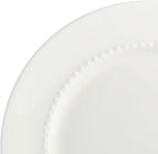 Gibson Elite Embossed Bone China 16-Piece Double Bowl Dinnerware Set, Service for 4 – White Elegant Plates and Bowls