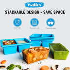 Walfos Silicone Soup Freezer Container, 1-Cup Soup Freezer Cube Tray with Lid Prevents Freezer Odo, 3 Pcs Soup Freezer Molds, Perfect For Storing and Freezing Soup, Broth, Sauce