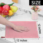 Homaxy 100% Cotton Waffle Weave Kitchen Dish Cloths, Ultra Soft Absorbent Quick Drying Dish Towels, 12 x 12 Inches, 12-Pack, Dried Rose