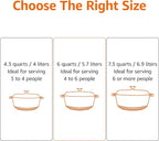 Amazon Basics Cast Iron Dutch Oven Pot with Lid, Enameled, Round, Dual Handles, Heavy-Duty, Small, 4.3-Quart, Blue