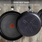 T-fal Ultimate Hard Anodized Nonstick Fry Pan Set 2 Piece, 8, 10 Inch, Oven Broiler Safe 400F, Kitchen, Cookware, Pots and Pans Set Non Stick, Frying Pans, Dishwasher Safe, Black