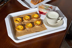12-Piece White Plastic Fast Food Serving Trays,16.83 by 11.92-Inch
