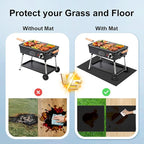 LETITIN Large 70x48 Inch Under Grill Mat for Outdoor Grill & Fire Pit - Fireproof Deck Protector Pad for Wood, Patio, Lawn - Oil-Proof Rubber Mat for Blackstone