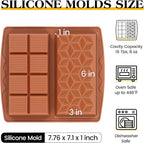 1 Inch Chocolate Bar Mold Deep Dubai Stuffed Chocolate Molds Silicone Large Break Apart Silicone Molds (Mix,1 Pc）
