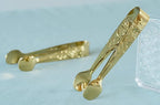 6PCS Mini Serving Tongs 4 Inches Small Rose Sugar Cube Tongs (Gold)