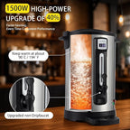 10L Coffee Urn Stainless Steel Double-Wall, 50-Cup Commercial Coffee Maker with Keep-Warm Function, Coffee Pot for Events, Offices, Parties, and Catering