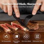 Steak Knives Set of 6, 4.7 Inch Dishwasher Safe Non-Serrated Table Knives, Ultra Sharp for Precise Cutting, Non-Stick Blade & Rust Proof, Easy to Maintain Ideal for Home Restaurant Party