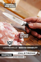 Dalstrong Paring Knife - 3.5 inch - Gladiator Series Elite - Forged High-Carbon German Steel - Black G10 Handle - Sheath Included - Razor Sharp Kitchen Knife - Cooking Chef Knife - NSF Certified
