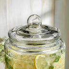 HC Classic Hammered Glass Ice Cold Beverage Drink Dispenser - 3 Gallon, With Glass Lid and Antique Metal Stand, 100% Leak Proof Spigot- Wide Mouth Easy Filling For Outdoor, Parties & Daily Use