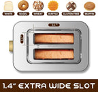 SEEDEEM Toaster 2 Slice, Touch Control Screen, Smart Stainless Toaster, 6 Shade Setting, 6 Bread Selection, Countdown, Removable Crumb Tray, 900W, Silver Metallic