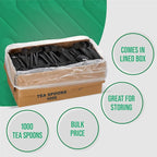 1,000 Plastic Disposable Tea spoons Bulk Black Medium Weight Disposable Silverware Plastic Cutlery Tea Spoons