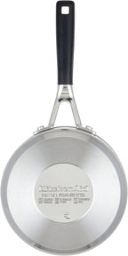 KitchenAid 71020 Stainless Steel Saucepan with Measuring Marks and Lid, 2 Quart - Brushed Stainless Steel