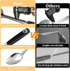 14 Inch Cooking Spoons Set Stainless Steel Kitchen Cooking Utensil Large Serving Spoons Set with Ergonomic Handle Slotted-Spoon, Ladle, Cooking-Spoon, Serving-Spoon (Pack of 4)