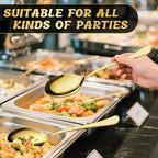 6 Piece Stainless Steel Serving Spoon Set - 3 Large, 3 Slotted,Dishwasher Safe,10-Inch,Gold, for Parties/Kitchen/Buffet/Catering