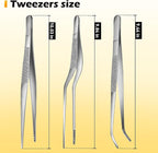 10-Inch Kitchen Tweezers Tongs Stainless Steel Kitchen Tweezers for Cooking Chef Tweezer Professional Skinny Tongs for Pasta Food Plating BBQ