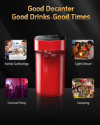 5-in-1 Electric Wine Decanter with Aerator,Digital Alcohol Bottle Dispenser Adjustable Dosing,Smart Whiskey Pourer, Liquor/Spirits Pump Automatic,Nice Gifts for Women Men Mom Dad Husband Boss (Red)