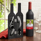 Let's Make Memories Personalized Photo 5-Piece Wine Tool Set - Wine Bottle Opener - Teal