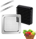 1/4‘’Replacement Chopper Blade,Commercial Vegetable Chopper Dicer Stainless Steel Blade and Pusher Block for Fruit Cutting Machine Tomato onion French Fries Cutter