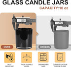 10 OZ Thick Candle Jars for Making Candles 15 Pcs, Empty Jars with Wood Lids for Candle Making, Sample Container, Black