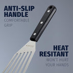 Zulay Kitchen Stainless Steel Fish Turner Spatula - 12.4” Flexible Heat-Resistant Slotted Turner for Non-Stick Cookware - Rust-Proof, Durable & Dishwasher Safe Cooking Utensil for Everyday Use